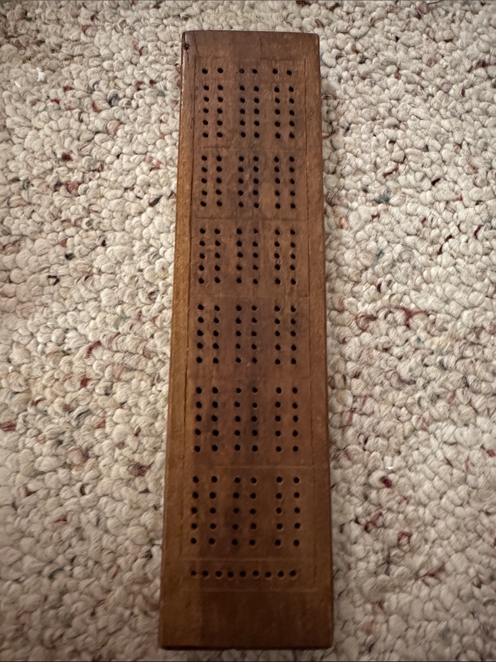 Vintage Wooden Cribbage Board with Pegs